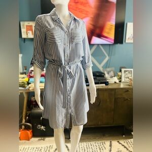 Blue and white stripe cover up/ dress